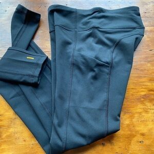 Lucy Power Train Black Compression Leggings Side Pockets